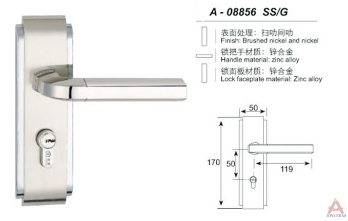 Awesum High Quality Modern Small-size Lock A08856SSG