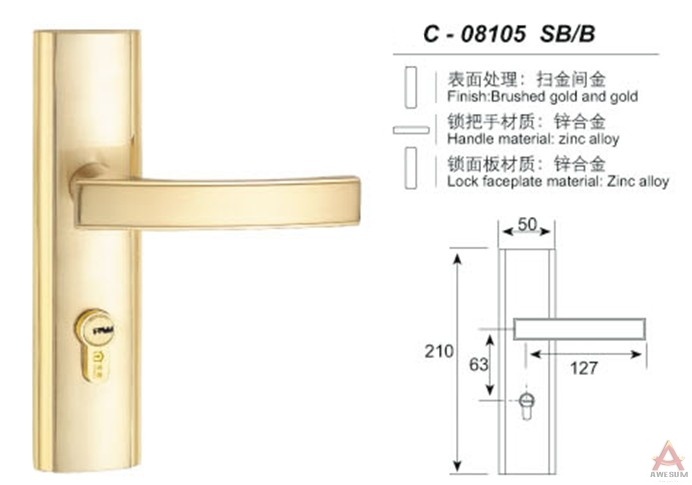 Awesum High Quality Modern Middle-size Lock C08105SBB